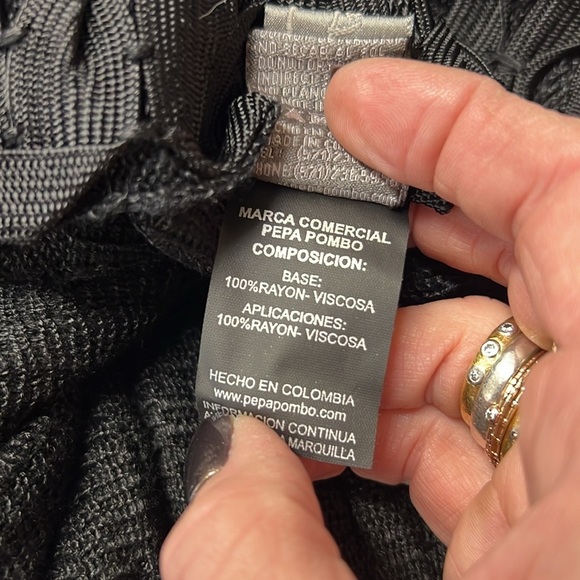 Pepa Pombo Black Knit Tunic Top Mini Dress With Pockets NWT M - Picture 10 of 13